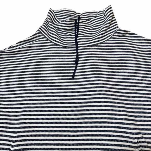 💙TALBOTS STRIPED COWL NECK Striped Navy and White Pullover - Picture 6 of 11